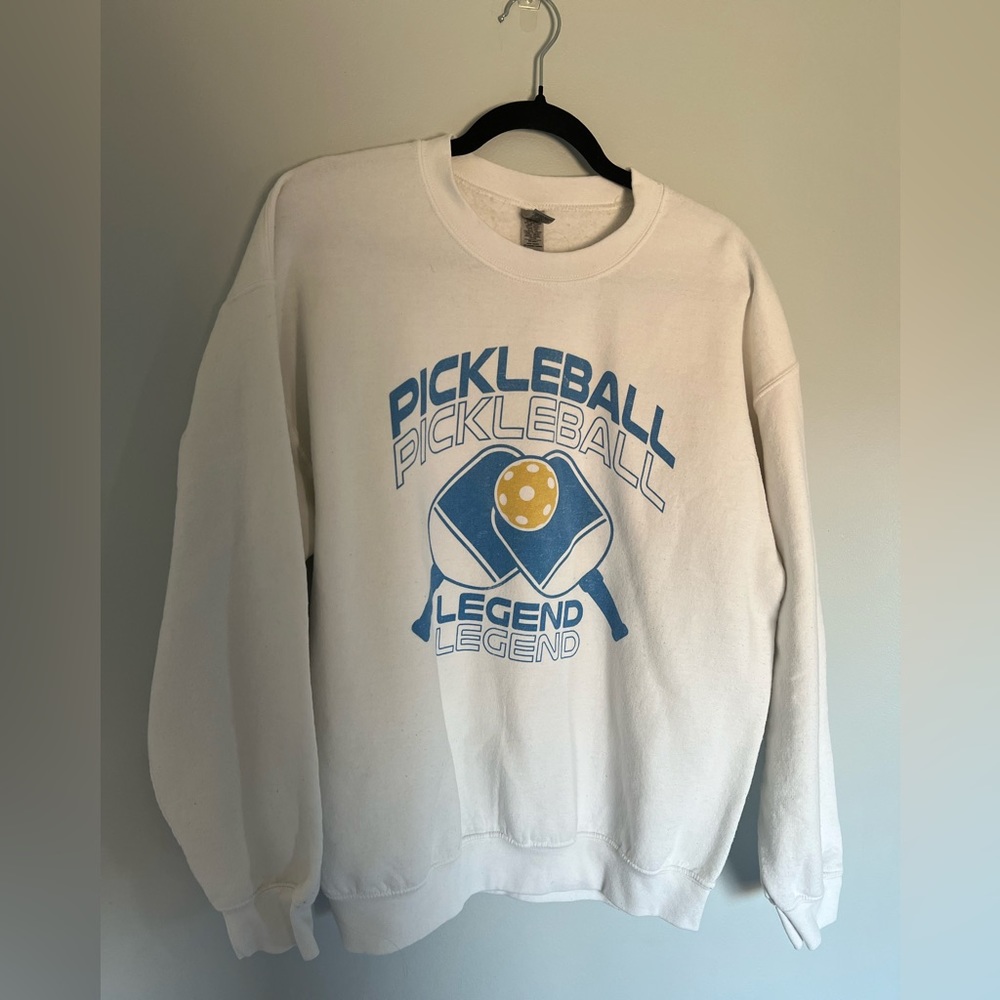 Gildan Pickleball Legend White Large Crewneck